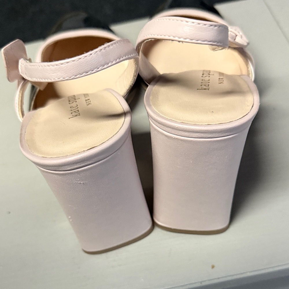 Kate Spade Black and Cream Bow Slingback Heels - Picture 3 of 4